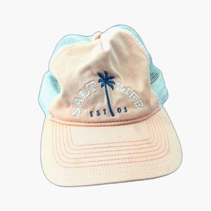 SALT LIFE | Womens Palm Tree Coastal Pink Trucker Hat Embroidered Baseball Cap